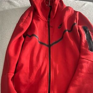 Nike Red Tech Jacket with Black Accents